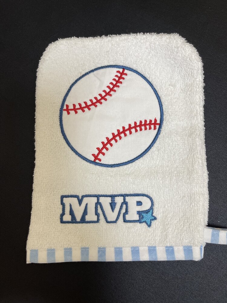 White MVP Baseball Bath Mitt
