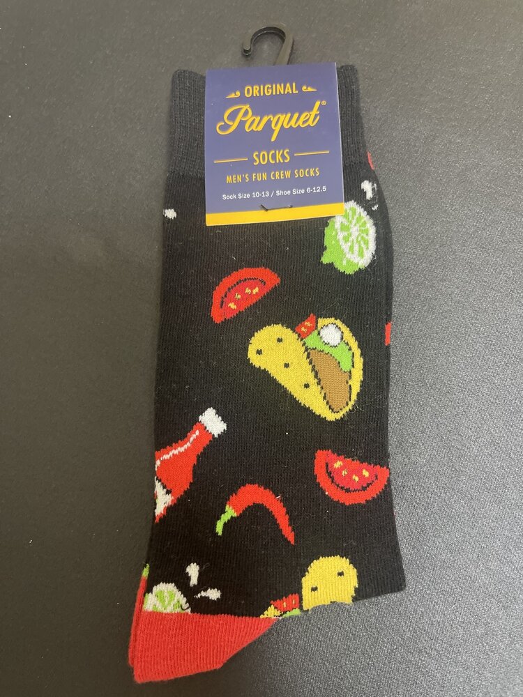 Black Taco Socks, Size 10-13