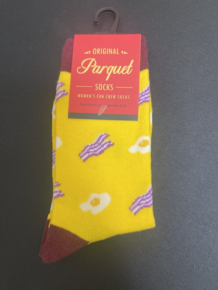 Yellow Bacon & Eggs Socks, Size 9-11