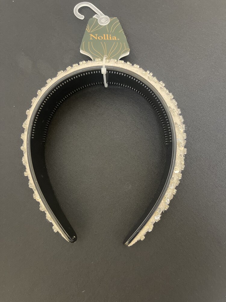 White Sequin Glitter Headband