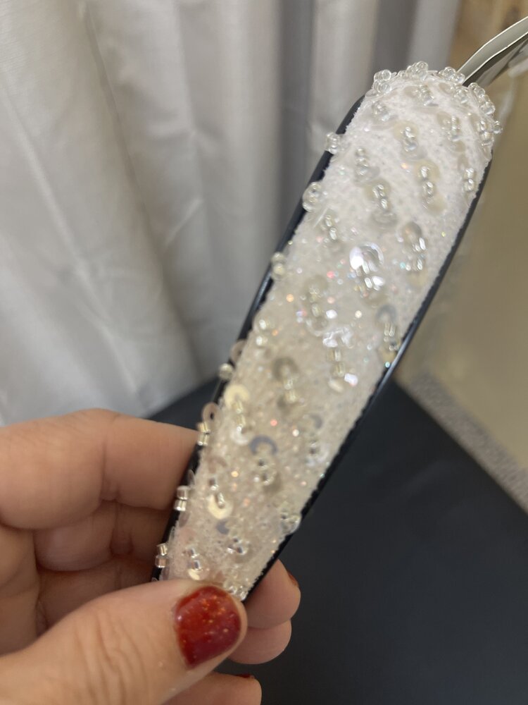 White Sequin Glitter Headband