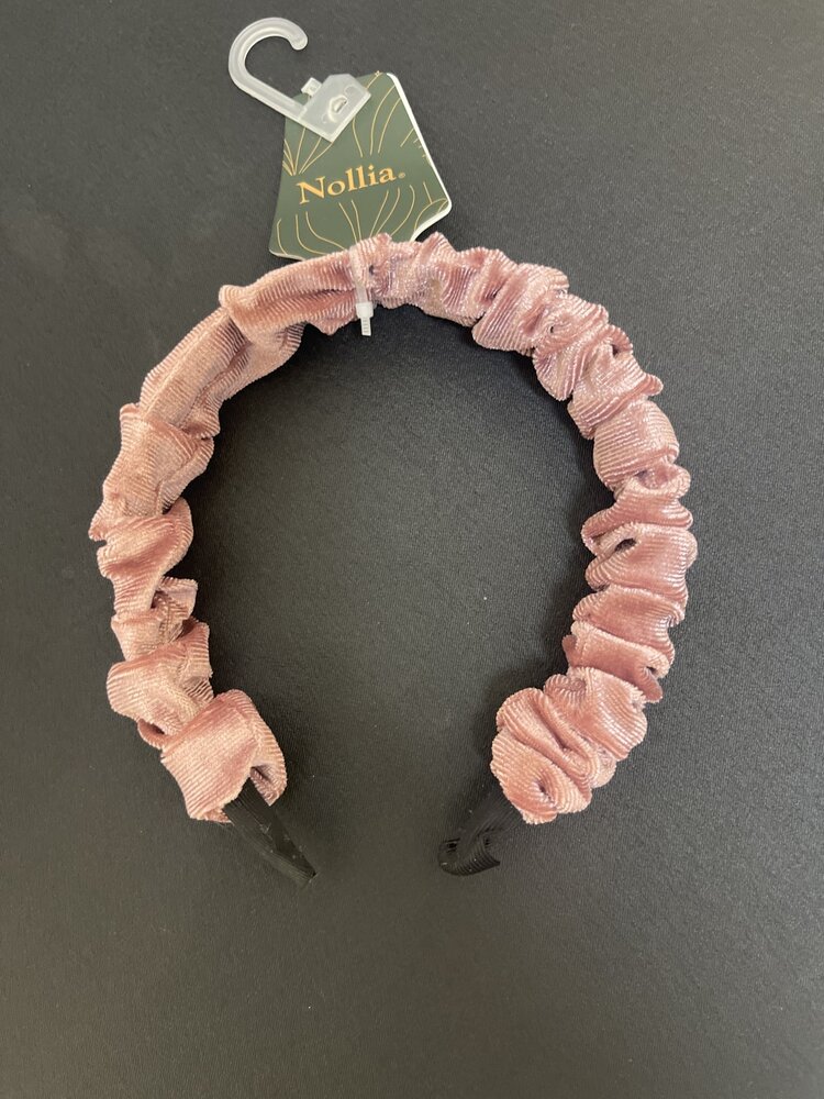 Pink C-Shaped Velvet Feel Scrunchie Headband