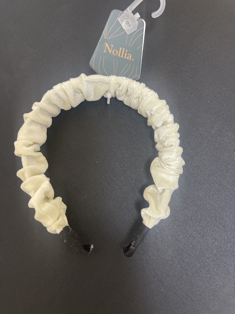 Ivory C-Shaped Velvet Feel Scrunchie Headband