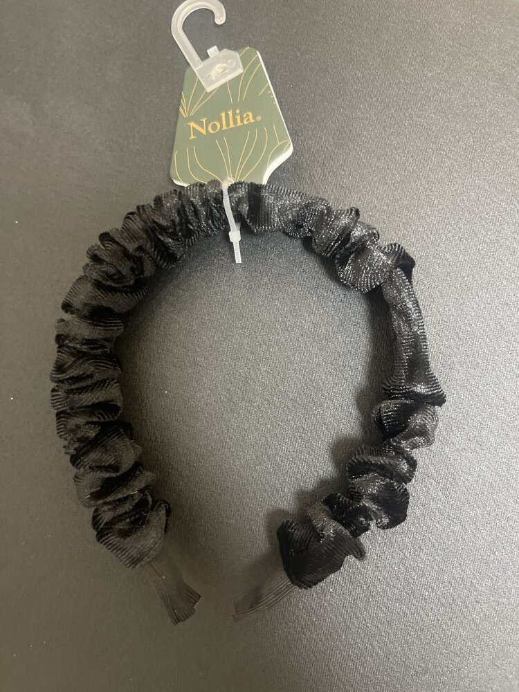 Black C-Shaped Velvet Feel Scrunchie Headband