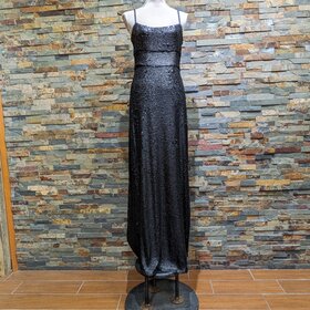BCBG Max Azria Black All Over Sequin Gown, Size M