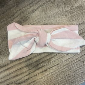 Pink & White Stripe Cotton Headband, Size Infant