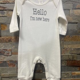Ivory Hello I'm New Here Cotton Romper