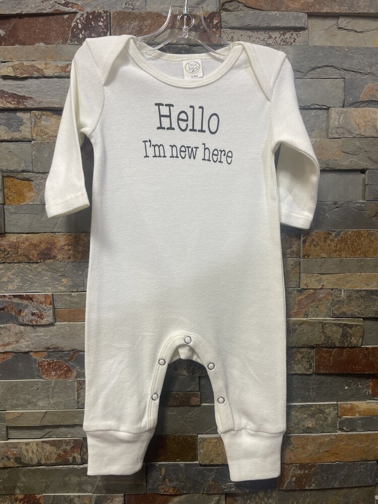 Ivory Hello I'm New Here Cotton Romper