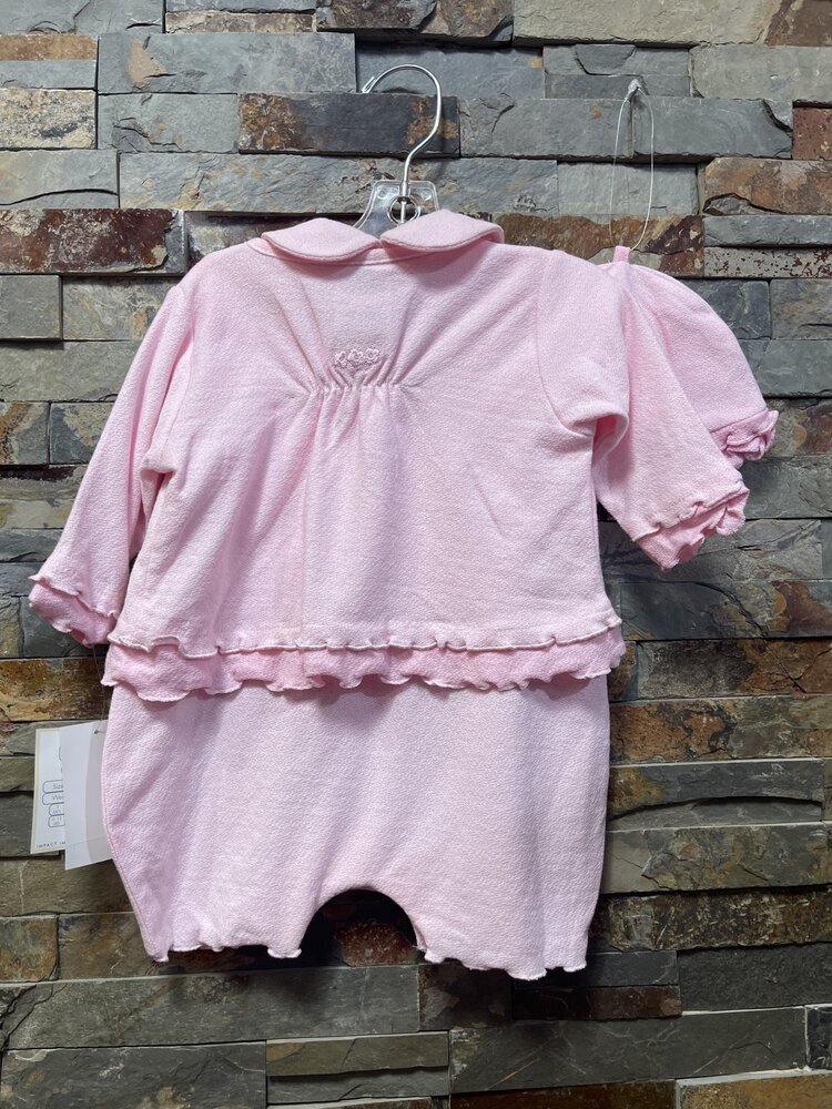 Pink Romper, Jacket and Hat Set , Size 0-3M