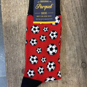 Red Soccer Ball Socks, Size 10-13