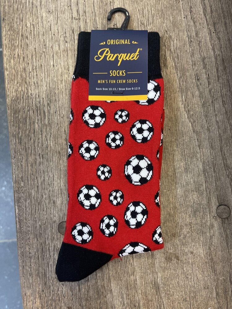 Red Soccer Ball Socks, Size 10-13