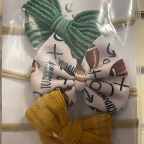 Packer Football Baby Bow Headband Set