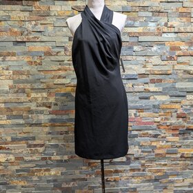 Rachel Roy Black Cross Ruched Pattern Dress, Size XL