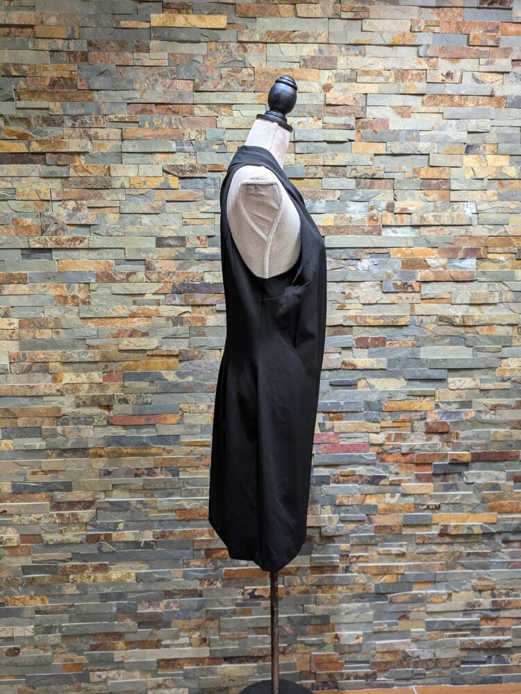 Rachel Roy Black Cross Ruched Pattern Dress, Size XL