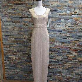 Calvin Klein Gold Metallic Gown, Size L