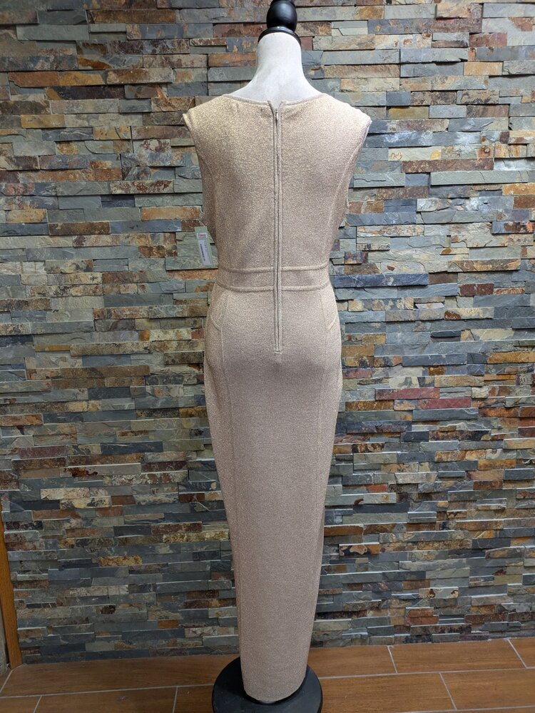 Calvin Klein Gold Metallic Gown, Size L