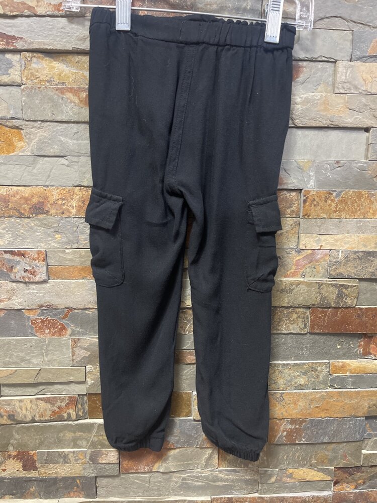 Black Cargo Cotton Pants, Size 2T