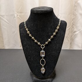 Rosaried Edged Glass Necklace