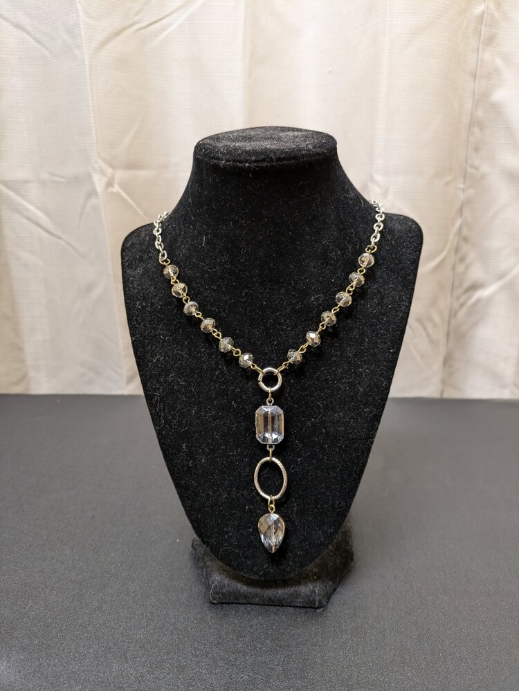 Rosaried Edged Glass Necklace