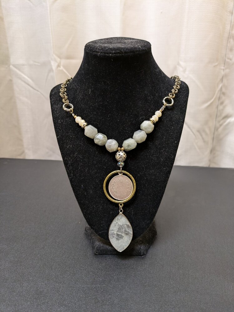 Nickel w/Ring  Around Coin w/Drop Pendent