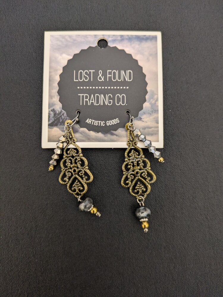 Dainty Filigree w/Beads on Wire Earrings