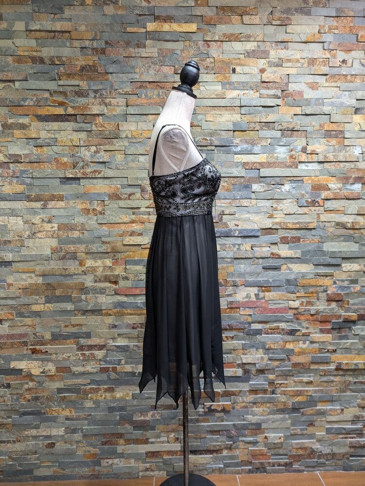 Sue Wong Black Embellished Ornate Dress, Size 0