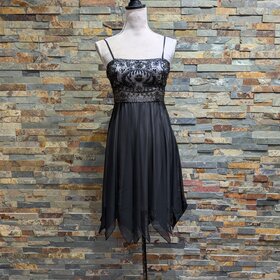 Sue Wong Black Embellished Ornate Dress, Size 0