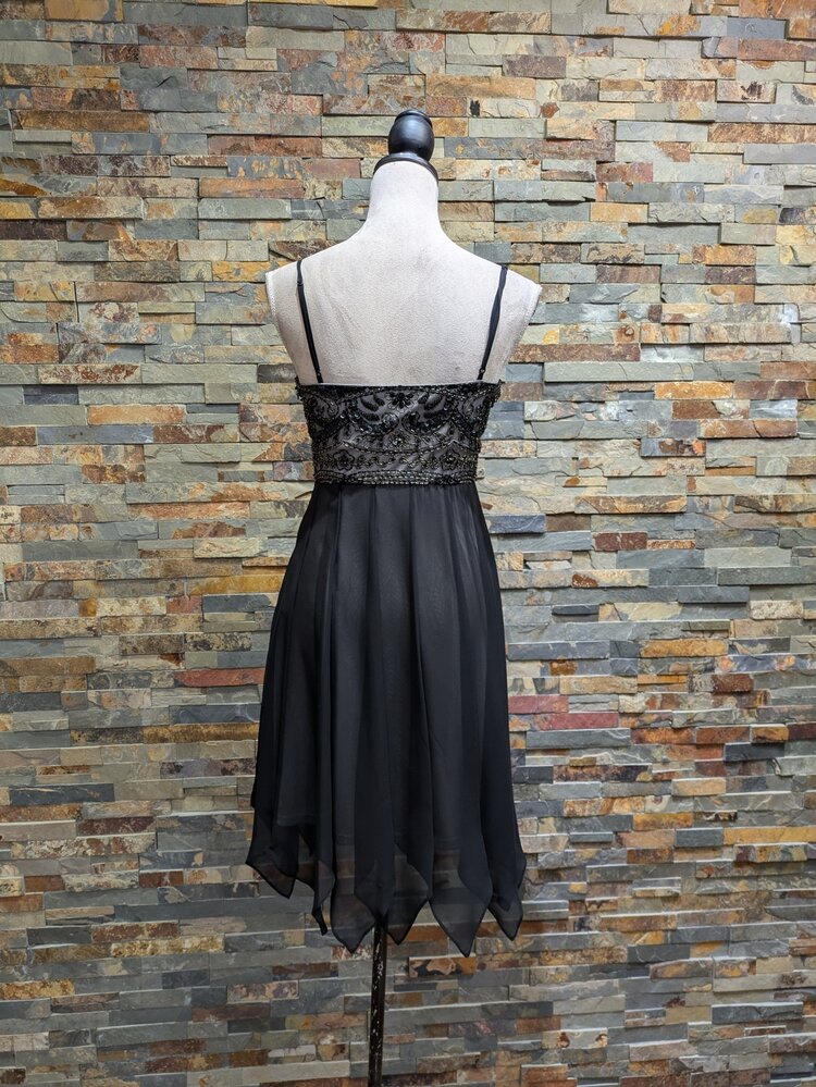 Sue Wong Black Embellished Ornate Dress, Size 0