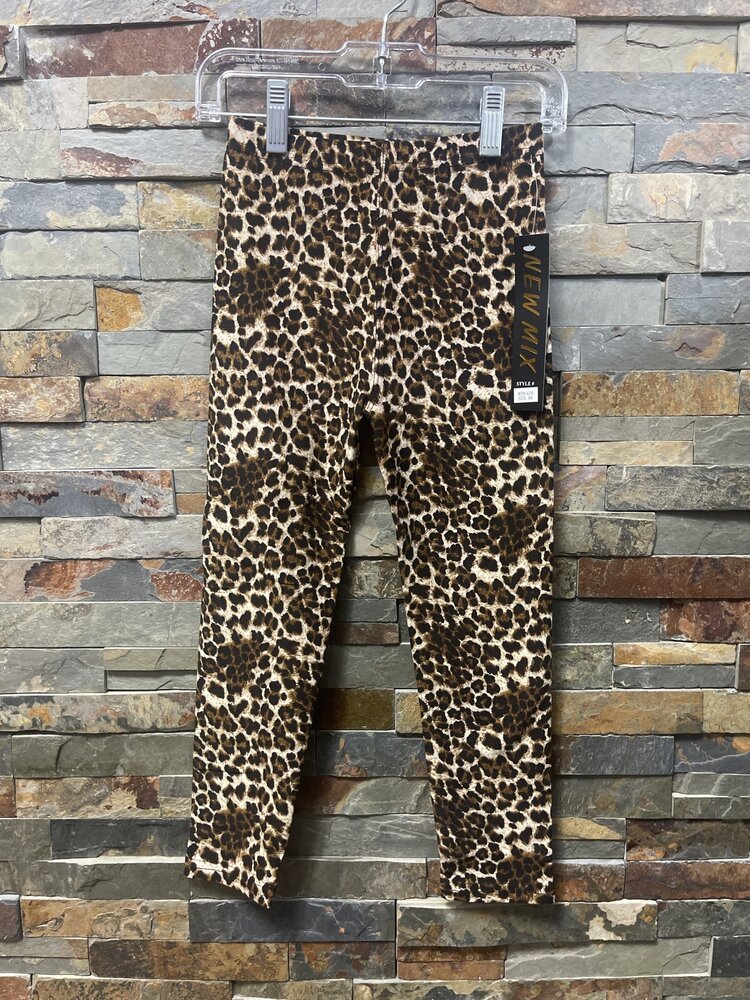 Brown & Black Leopard Print Kids Leggings