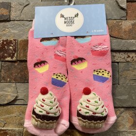 Pink Cupcake Socks, Size 6-48 Months