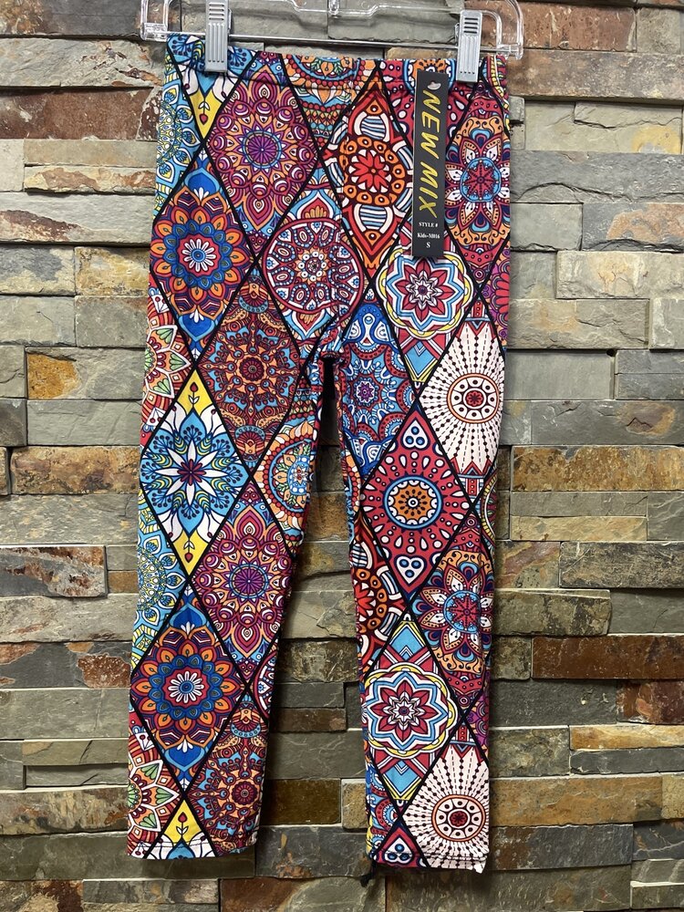 Magenta Unique Print Kids  Leggings