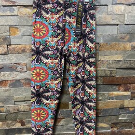 Gray Mix Ethnic Print Kids Leggings