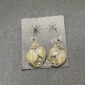Sterling Silver Flower & Leaf Drop Earrings