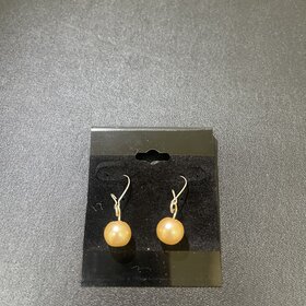 Beige Pearl Dangle Earrings