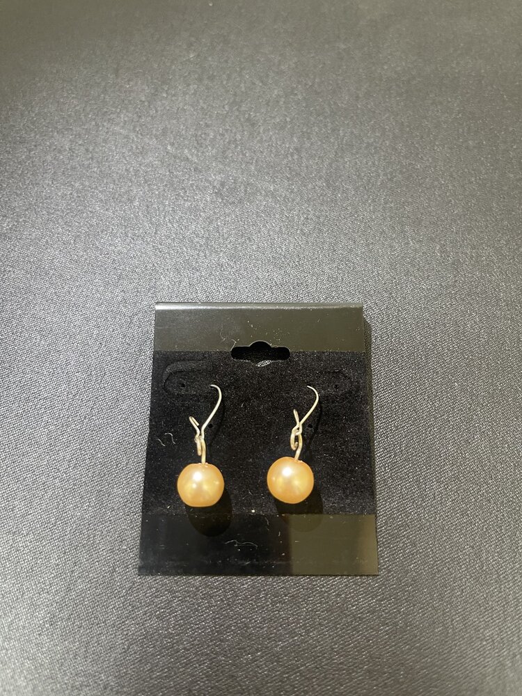 Beige Pearl Dangle Earrings