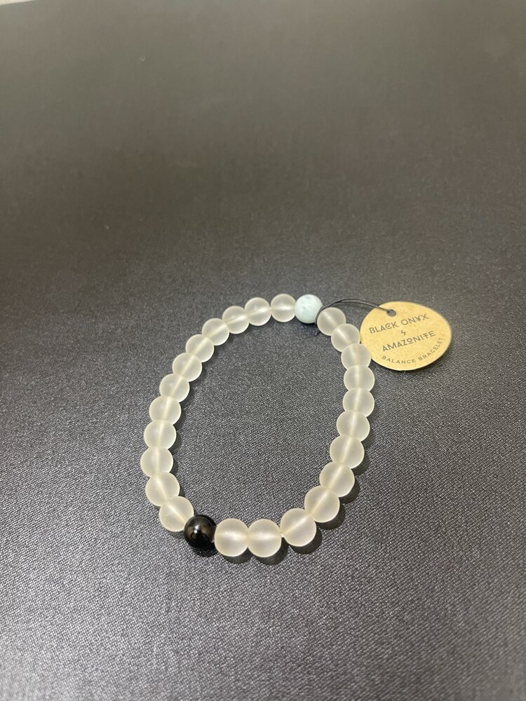 Black Onyx & Amazonite Bracelet