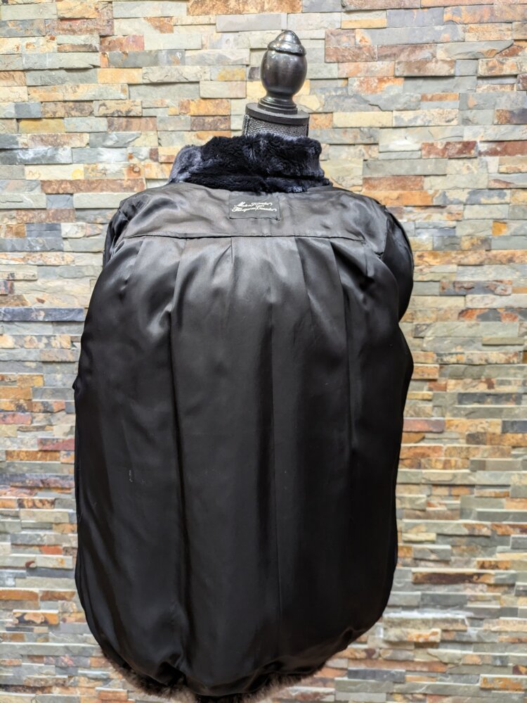 Made in Canada Natural Brown Beaver Bomber Jacket w/Detachable Hood