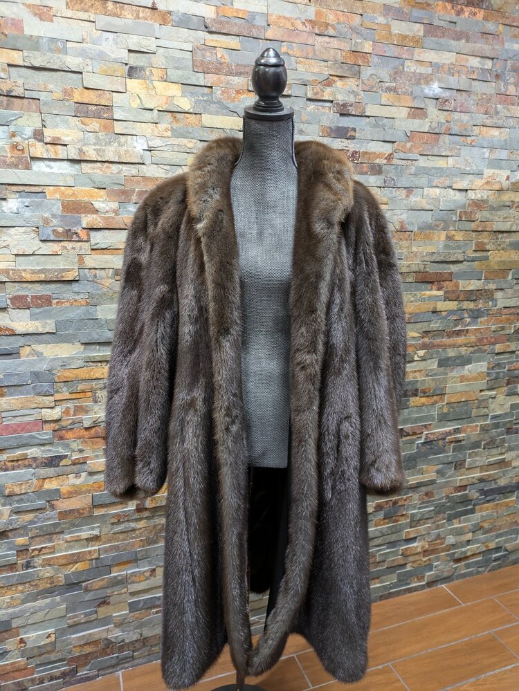 Steel Gray Mink 3/4 Length Swing Coat XL EU