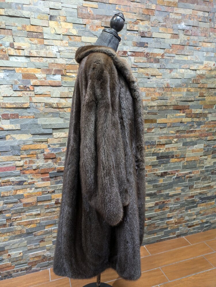 Steel Gray Mink 3/4 Length Swing Coat XL EU