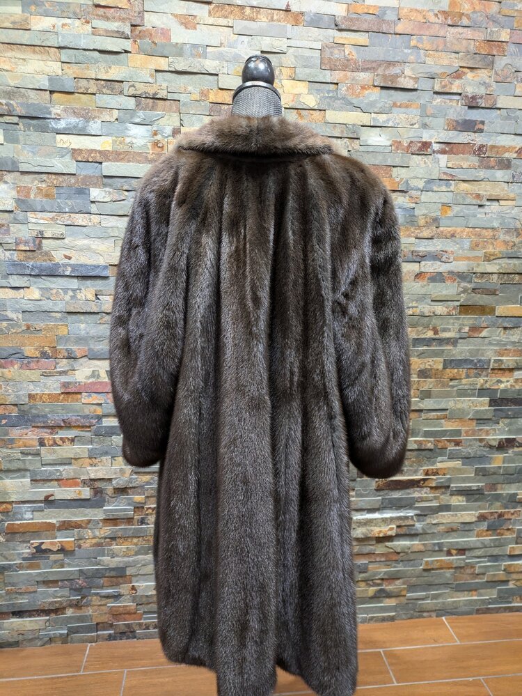 Steel Gray Mink 3/4 Length Swing Coat XL EU