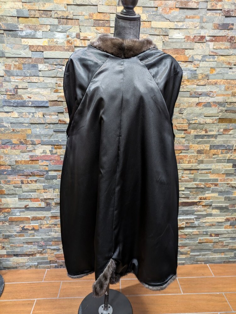 Steel Gray Mink 3/4 Length Swing Coat XL EU