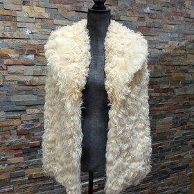 Ivory Curly Lamb Vest M