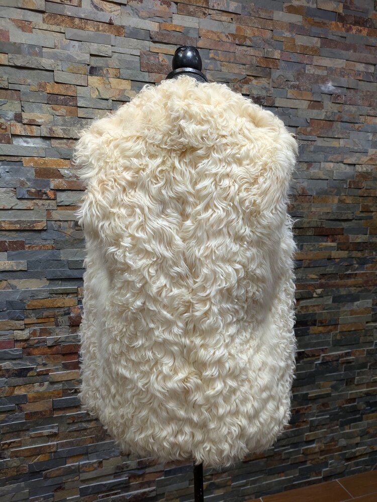 Ivory Curly Lamb Vest M