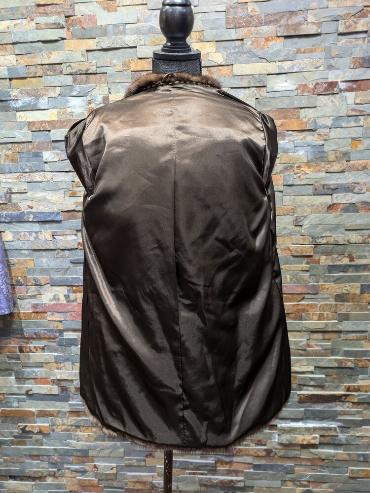 Ranch Mink Bomber Jacket w/Horizontal Striping, Size L