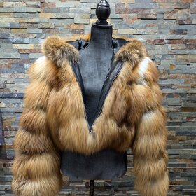 Red Fox Jacket w/Hood, Size L