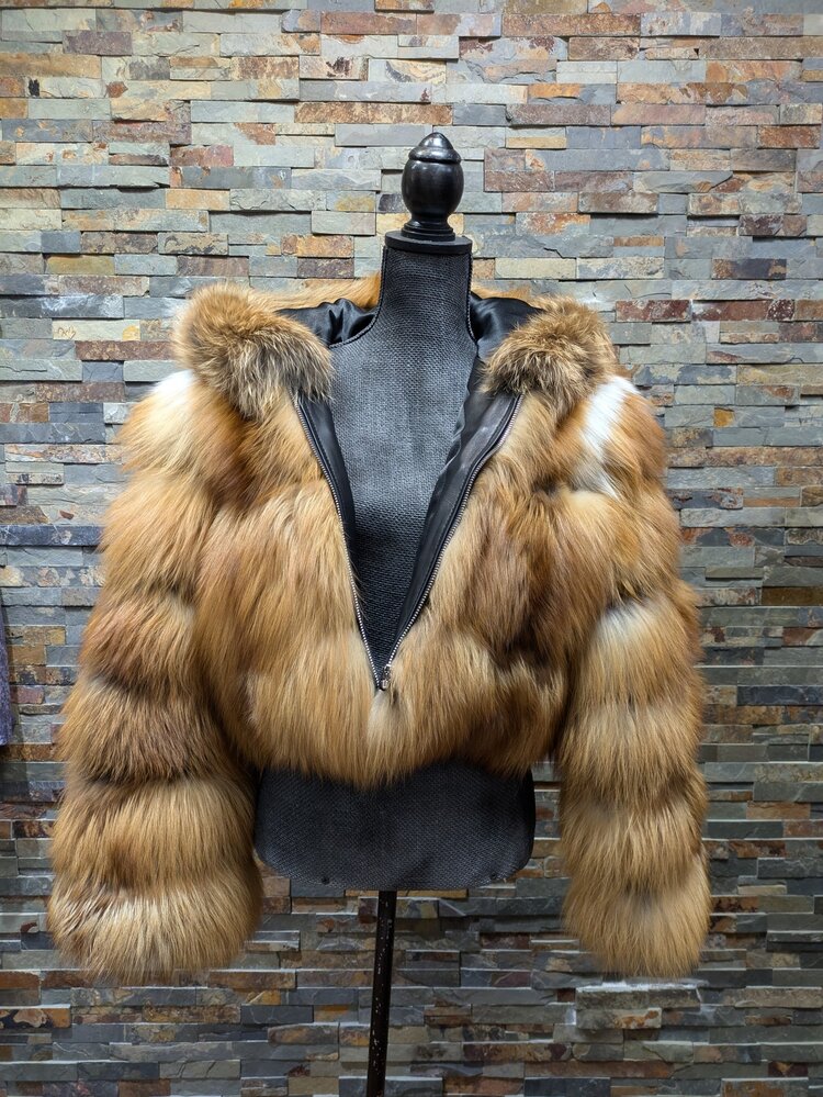 Red Fox Jacket w/Hood, Size L