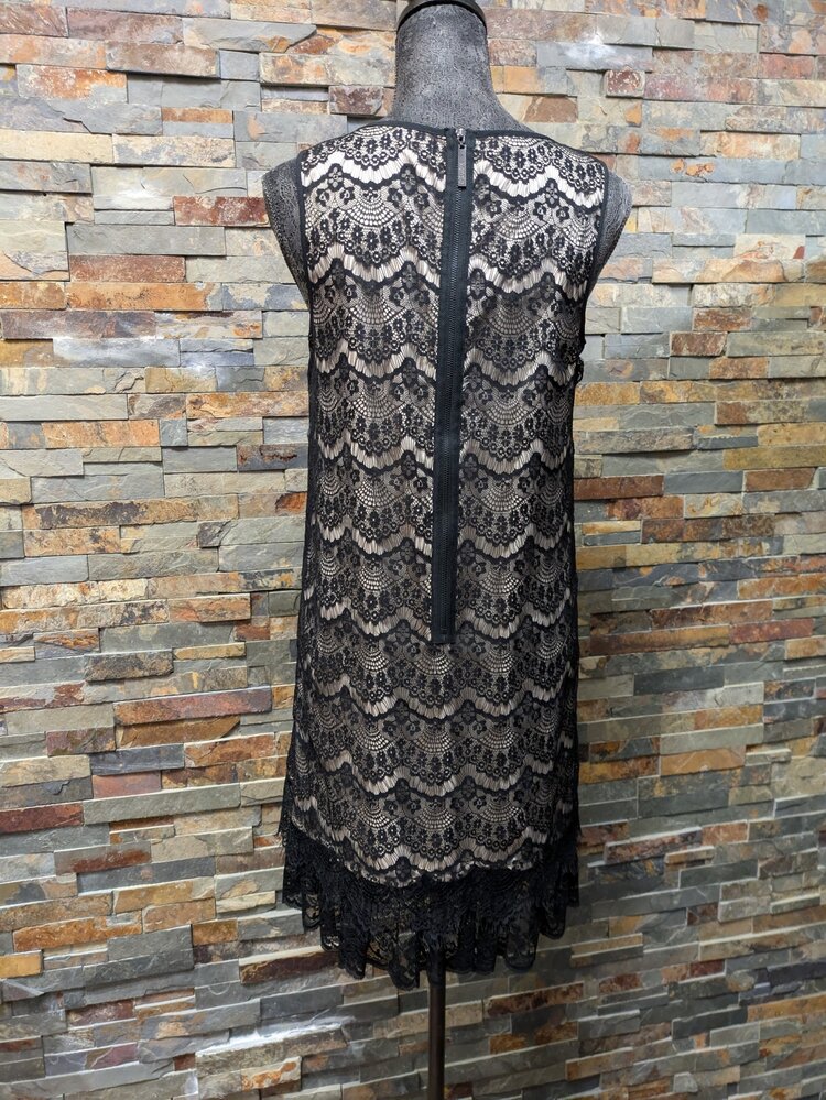 Kensie Black Lace Slip Dress, Size 8