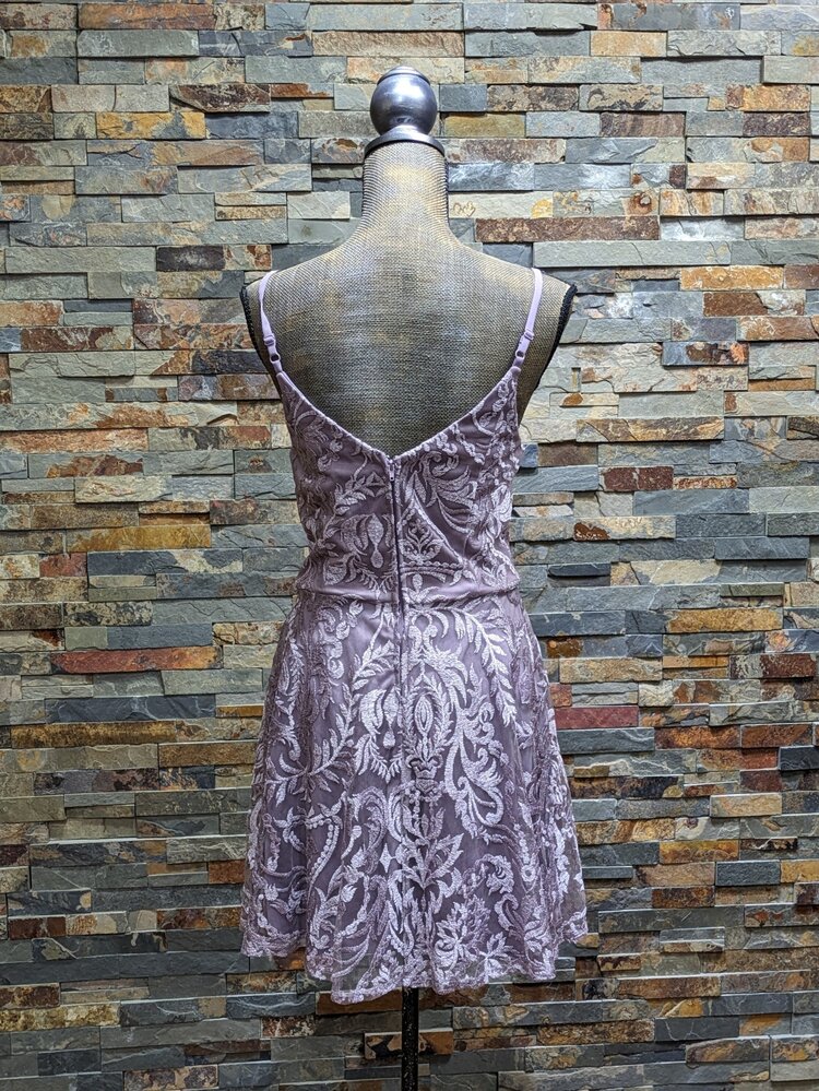 Speechless Lilac Embroidered Shimmer A-Line Dress, Size 11/12