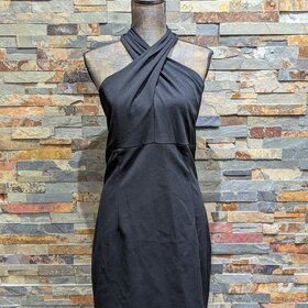 Dress The Population Black Cross-Halter Cocktail Dress, Size XL