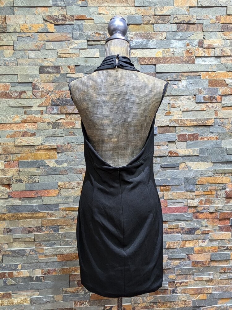 Dress The Population Black Cross-Halter Cocktail Dress, Size XL